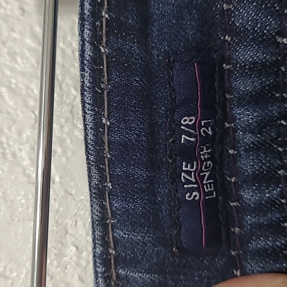 Vigoss The New York Capri Women's Denim Blue Jean Strech Flap Pocket 7/8 - Picture 4 of 8